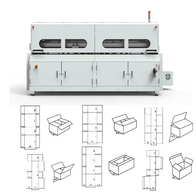 Beliebt in Amerika Polen Spanien Italien voll CNC automatische starre Wellpappe Stanz karton herstellungs maschine