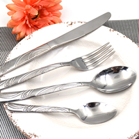 Ensemble de fourchettes, couteaux et cuillères en acier inoxydable - Design contemporain, écologique, sans BPA, facile à nettoyer, finition miroir - Couverts de mariage