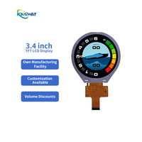 Layar LCD TFT Bulat 2.1 3.4 5 Inci 800*800 Antarmuka Mipi 3.4'' Panel Layar TFT Lingkaran