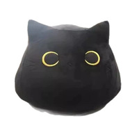Peluche chat noir douce et câline, jouet créatif en peluche, chat mignon pour enfants, oreiller super adorable pour lit et canapé