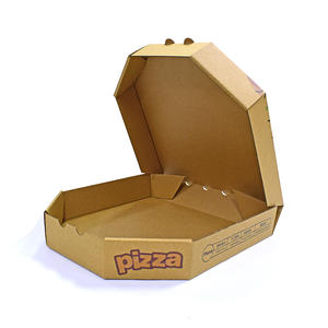 Boîte à pizza personnalisée en papier ondulé brun rouge jaune noir Boîte d'emballage alimentaire en papier kraft - Product Image 4