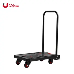 Uholan JJ-150 nhựa ổn định có thể gập lại nhà di động nền tảng đẩy xe đẩy giỏ hàng Công suất 150kg