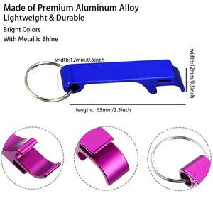 Custom Laser Logo Colorful Metal Bottle Opener Keychain Multifunctional Portable Aluminum Alloy <b>Beer</b> Bottle Opener - Product Image 2