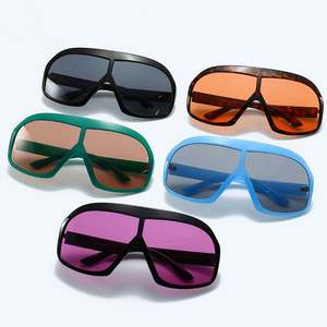 Lunettes de soleil vintage 2025 à monture large, style aviateur, motif léopard jaune, protection UV400, pour femme - Product Image 6