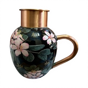 Royal Surai Design Copper <b>Jug</b> Pitcher Floral Black Finish Water Storage and Serving <b>Jug</b> Traditional Home Kitchen <b>Drink</b> - Product Image 2