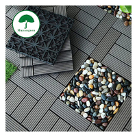 Dalles de terrasse en composite WPC pour l'extérieur, 30x30 cm, antidérapantes, à rayures verticales, imperméables, DIY, 11,8" x 11,8", pour jardin