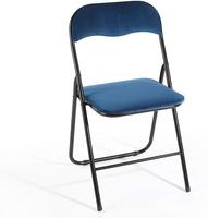 Chaise pliante moderne et contemporaine en fer avec siège et dossier rembourrés en PVC