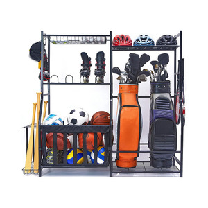 Estante de almacenamiento para bolsas de Golf, soporte para garaje, organizador de equipos deportivos, estante de almacenamiento para palos de Golf con soporte de almacenamiento de bolas - Product Image 3