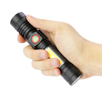 Lampe de poche d'urgence puissante en alliage d'aluminium, Rechargeable par USB, torche magnétique extérieure avec Cob Sidelight, vente en gros