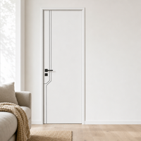 Porte intérieure en MDF mélaminé blanc, design simple sans peinture, porte de chambre à coucher encastrée, taille personnalisée pour hôtel et appartement