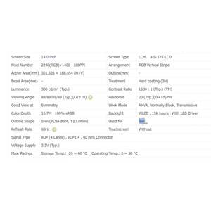 14นิ้ว2240*1400 5D11B43177หน้าจอ LCD B140QAN05.0 NV140DRM-N62 M140NWHE R1สำหรับ Lenovo ThinkBook 14จุด G2 ACH หน้าจอแล็ปท็อป - Product Image 6