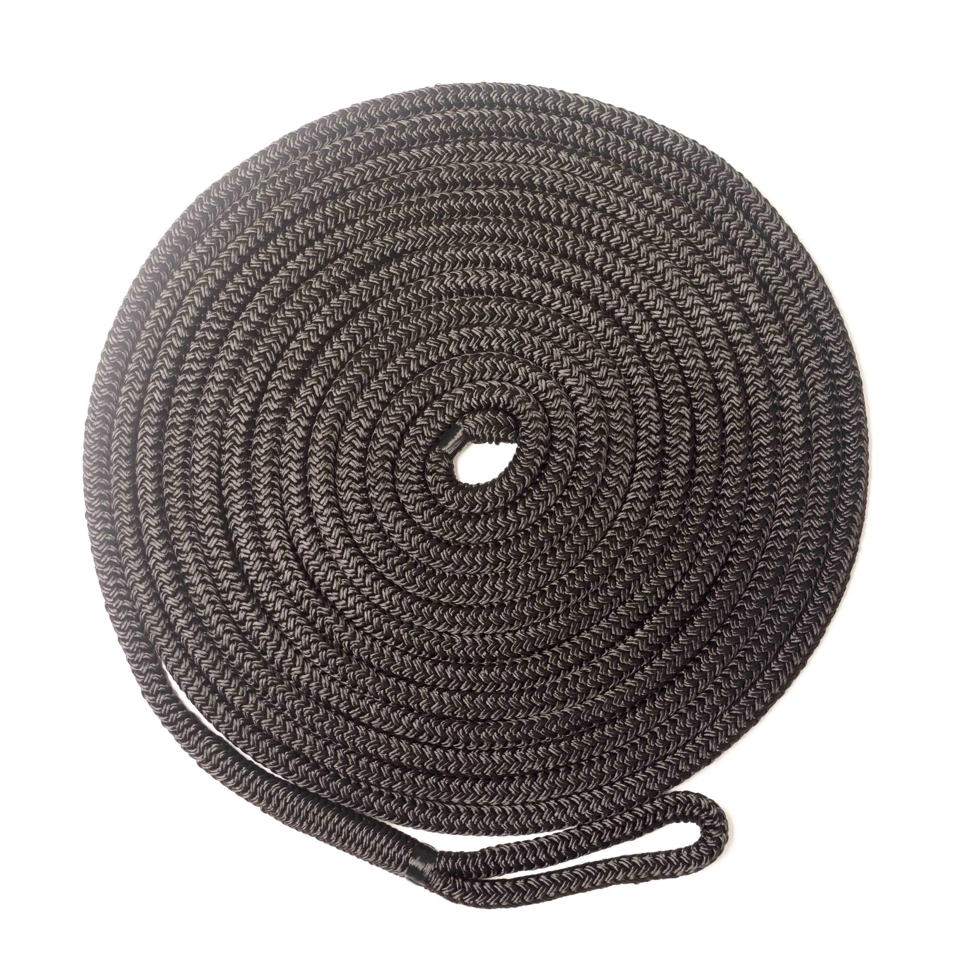 1/2 inch nylon polyester double braided dock line marine rope