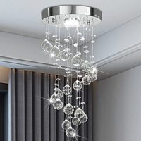 Lustre moderne en cristal en forme de goutte de pluie élégant en spirale à montage encastré, lampe suspendue pour chambre à coucher, couloir, décoration d'éclairage
