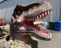 Tête de dinosaure en fibre de verre pour la prise de photos, creuse, préférée des enfants, dinosaure personnalisé pour la décoration des parcs