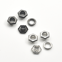 6x œillets carrés en laiton, placage nickel argent/noir, résistants à l'eau, durables, trou intérieur de 3.5/5mm pour vêtements et artisanat