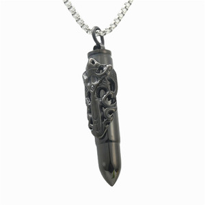 Pendentif flacon de parfum en acier inoxydable avec motif dragon doré, collier pour homme, pendentifs à thème, cadeau 233052 - Product Image 5