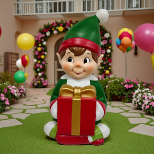 <b>Christmas</b> Elf Boy Figurine <b>Christmas</b> Gift <b>Box</b> Decorations - Product Image 5