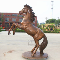 Vente flash : sculpture de cheval en bronze poli grandeur nature, statue de jardin