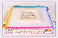 Ensemble de règles de mahjong américain professionnel de luxe 45 cm en acrylique transparent avec motif floral en soie, magnétique, tout-en-un, pour 4 joueurs