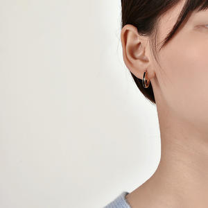 Círculo de moda diseño minimalista grandes pendientes de aro de esmalte chapado en oro de cobre perla diamante para regalo religioso o de fiesta - Product Image 4