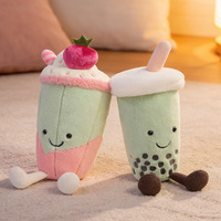 Adorable Peluche Thé au Lait Matcha, Coussin Doux en Peluche, Jouet en Peluche Thé aux Perles, Cadeau pour Enfants, Décoration Thé Boba Dessin Animé