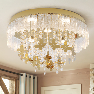 Plafonnier <span class=keywords><strong>LED</strong></span> en acier inoxydable élégant avec cristaux en forme de papillon, pour hôtel, appartement, entrepôt au Royaume-Uni, 3500K 6000K - Product Image 1