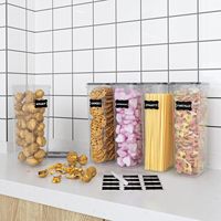 Récipients hermétiques pour le stockage des aliments avec couvercles 4 boîtes de stockage en plastique pour l'organisation de la cuisine et du garde-manger Boîtes pour aliments secs