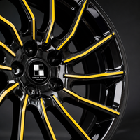 Velg Tempa Kustom 18 19 20 Inch Multi-Spoke Gloss Black Yellow Accent Alloy Rim untuk BMW Audi Mercedes Benz Tesla