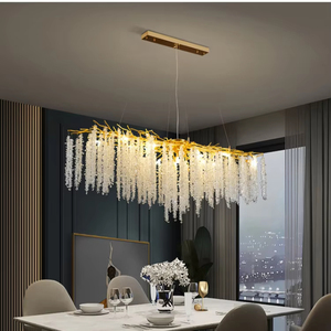 Lampe en cristal de luxe, luminaire suspendu LED personnalisé pour plafond haut, lustre pour salon - Product Image 2