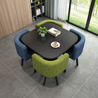 Zitai Ensemble de table à manger moderne personnalisé 4 sièges de chaise en métal pour restaurant, centre commercial ou hôtel