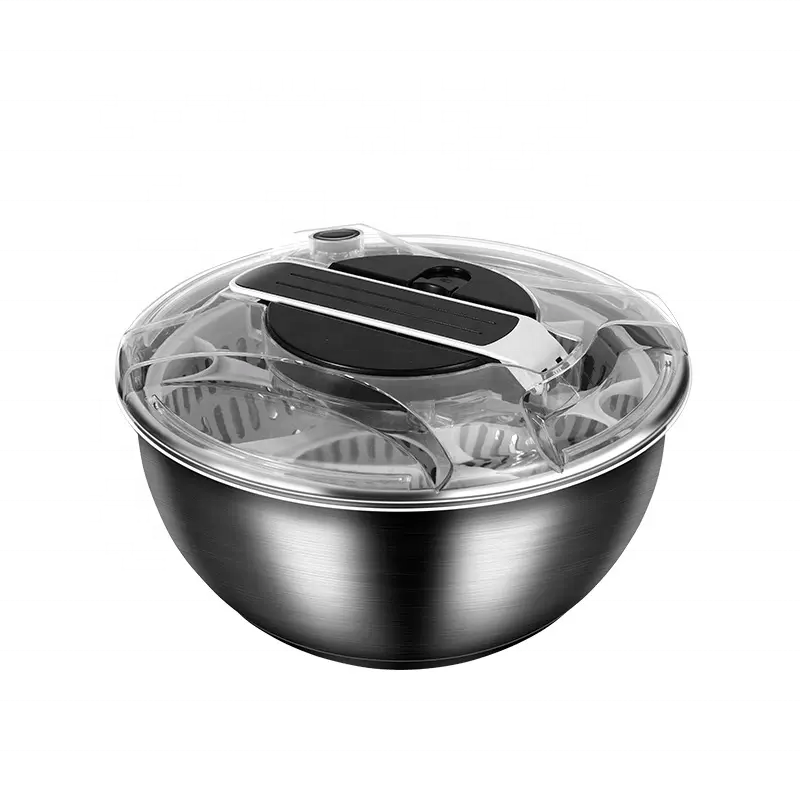 Большая емкость 4 л из нержавеющей стали, дренажная сушилка для салата, Спиннер для овощного салата