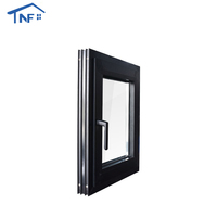 Fenêtre à battant en aluminium à triple vitrage de style moderne NFRC Fenêtres tournantes à écran inclinable en acier inoxydable à cadre étroit de conception simple