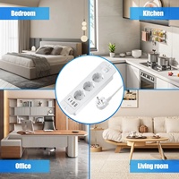 Multiprise de bureau encastrable ultra-mince ABS 7-en-1 à charge rapide avec 3 prises CA, 2 ports USB-A et 1 port USB-C