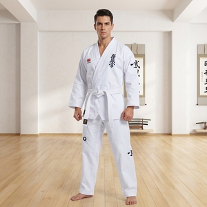 Huawu K-001 Gi Unisex per Kyokushin <span class=keywords><strong>Karate</strong></span> - Poliestere con Fodera in Cotone Pettinato, Ricamo Personalizzato, Alta Qualità per Allenamento Arti Marziali - Product Image 1