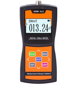 VICTOR 862A compteur tesla numérique automatique haute sensibilité 0-2500 mT 25000Gs 2 unités mT Gs instrument de mesure de champ magnétique - Product Image 1