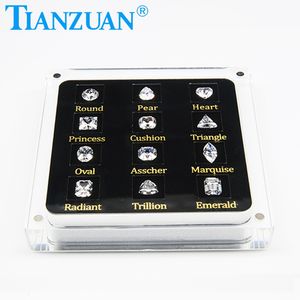 Caja de Herramientas de exhibición de piedras preciosas sueltas, 12 formas de zirconia cúbica, juego Maestro de pruebas de diamante, piedra cz - Product Image 2