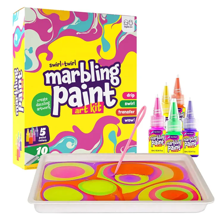 Hot Selling Crafts for Kids Boys Girls Marbling Paint Art Kit for Kids