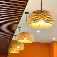 Lampes suspendues en bambou naturel tissé à la main, best-sellers japonais, pour restaurant, hôtel, café, lustre en rotin