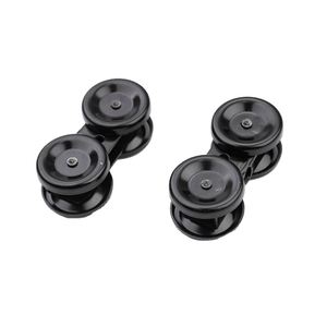 WEKIS Smooth <b>Black</b> Brass Sliding Door Hanger Wheel Rollers with Screw Installation for Heavy Duty Barn Door Rail Track - Product Image 1