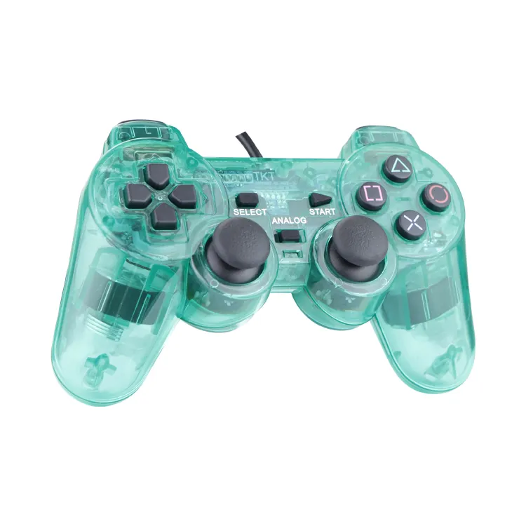 नई रिलीज पारदर्शी Ps2 खेल नियंत्रकों वायर्ड Gamepad के लिए प्लेस्टेशन 2 ps2 joypads जॉयस्टिक