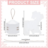 Boîte cadeau en forme de maison, boîtes de Noël en forme de maison blanche, boîtes décoratives en papier pour bonbons avec cordes et fenêtre pour cadeaux de fête