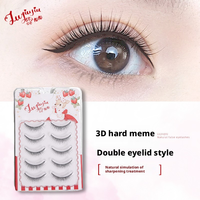 5 paires de faux cils en fourrure réutilisables fabriqués à la machine, longueurs variées, kit de cils en bande pour la vente en gros, avec bande propre pour le maquillage