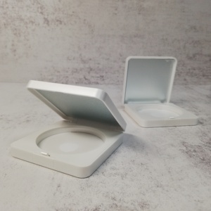 Square White Empty <b>Powder</b> <b>Compact</b> Case With Mirror Cosmetic Blush Container Makeup Foundation Eye shadow Palette Custom Logo - Product Image 3