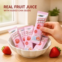 Groothandel OEM ODM Melkzuur Fruit Sap Chia Zaad Aardbei Sferische Lollipop Harde Snoepjes Individueel Verpakt