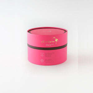 Custom Printed Recyclable Velvet Wedding Earring Ring Necklace <b>Pink</b> 4-layer Circle Box Round Jewellery Box Packaging - Product Image 1