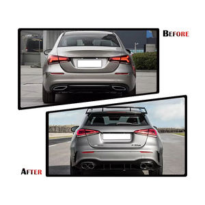 Kit de carrosserie de mise à niveau de la manufacture XT pour mercedes-benz classe A W177 2019-2024 à <span class=keywords><strong>AMG45</strong></span> modèle de berline à hayon jupe latérale de calandre de pare-chocs - Product Image 3