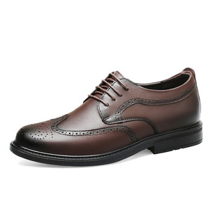 Zapatos Casuales de PU para Hombre, con Suela Gruesa y Elevación Invisible de 8 cm, Estilo Brogue Tallado, para Negocios, Bodas, con Suela de Goma - Product Image 5