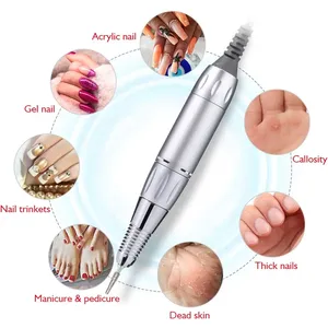 Lima eléctrica profesional de 3 pines para uñas con mango, funciones de limado, pulido y desbaste. - Product Image 2