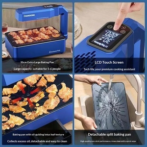 Korean Style Infrared Barbecue <strong>Grill</strong> with LCD Touch Control Low Smoke Multi-Use Design 10-Year Warranty Household Electric <strong>Grill</strong> - Product Image 3