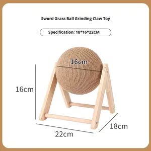 Manufacturer Wholesale Durable Wooden Minimalist <strong>Cat</strong> <strong>Scratching</strong> <strong>Post</strong> Hand-<strong>wrapped</strong> Jute Sisal Rope Climbing Frame - Product Image 6